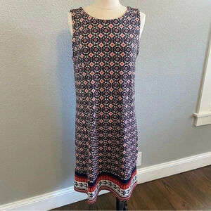 Magnolia Grace‎ Dress Gray Pink Floral Sleeveless Size Medium